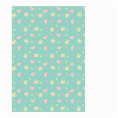 Teal Milk Hearts Small Garden Flag (Two Sides)