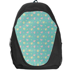 Teal Milk Hearts Backpack Bag