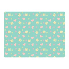 Teal Milk Hearts Double Sided Flano Blanket (Mini) 