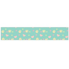 Teal Milk Hearts Large Flano Scarf 