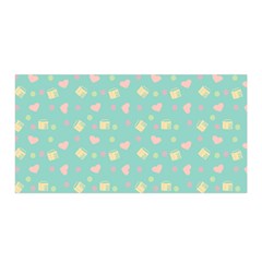 Teal Milk Hearts Satin Wrap