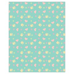 Teal Milk Hearts Drawstring Bag (Small)