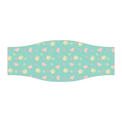 Teal Milk Hearts Stretchable Headband