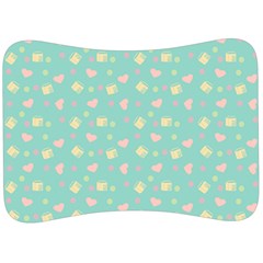 Teal Milk Hearts Velour Seat Head Rest Cushion