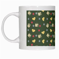 Green Milk Hearts White Mugs by snowwhitegirl