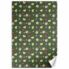 Green Milk Hearts Canvas 12  X 18   by snowwhitegirl