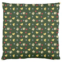 Green Milk Hearts Large Cushion Case (two Sides) by snowwhitegirl