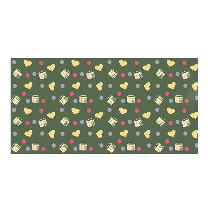 Green Milk Hearts Satin Shawl