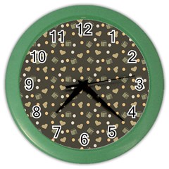 Charcoal Grey  Milk Hearts Color Wall Clock by snowwhitegirl