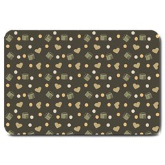 Charcoal Grey  Milk Hearts Large Doormat  by snowwhitegirl