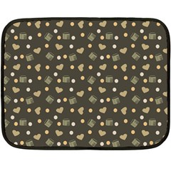 Charcoal Grey  Milk Hearts Fleece Blanket (mini) by snowwhitegirl