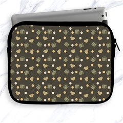 Charcoal Grey  Milk Hearts Apple Ipad 2/3/4 Zipper Cases by snowwhitegirl