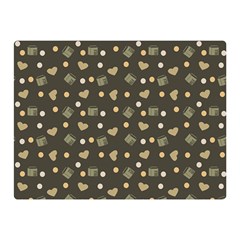 Charcoal Grey  Milk Hearts Double Sided Flano Blanket (mini)  by snowwhitegirl