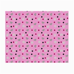 Pink Milk Hearts Small Glasses Cloth (2-side) by snowwhitegirl