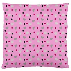 Pink Milk Hearts Large Cushion Case (two Sides) by snowwhitegirl