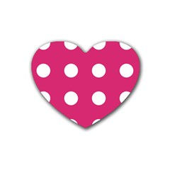 Pink Dot Heart Coaster (4 Pack)  by snowwhitegirl