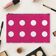 Pink Dot Cosmetic Bag (large) by snowwhitegirl