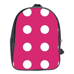 Pink Dot School Bag (xl) by snowwhitegirl