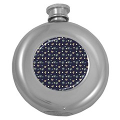 Blue Milk Hearts Round Hip Flask (5 Oz) by snowwhitegirl