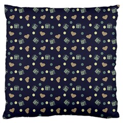 Blue Milk Hearts Large Cushion Case (two Sides) by snowwhitegirl