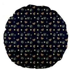 Blue Milk Hearts Large 18  Premium Flano Round Cushions by snowwhitegirl