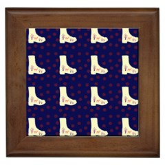 Navy Boots Framed Tiles by snowwhitegirl