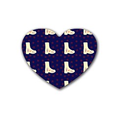 Navy Boots Rubber Coaster (heart)  by snowwhitegirl