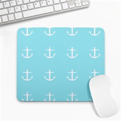 Aqua Anchor Large Mousepads by snowwhitegirl