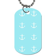 Aqua Anchor Dog Tag (one Side) by snowwhitegirl