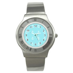 Aqua Anchor Stainless Steel Watch by snowwhitegirl