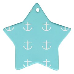 Aqua Anchor Star Ornament (two Sides) by snowwhitegirl