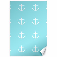 Aqua Anchor Canvas 24  X 36  by snowwhitegirl