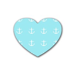 Aqua Anchor Heart Coaster (4 Pack)  by snowwhitegirl