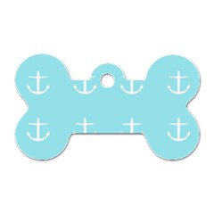 Aqua Anchor Dog Tag Bone (two Sides) by snowwhitegirl