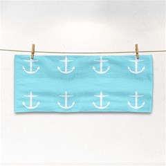 Aqua Anchor Hand Towel by snowwhitegirl