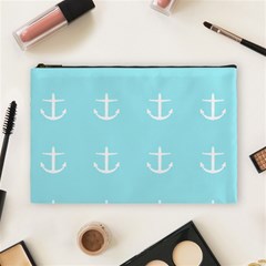 Aqua Anchor Cosmetic Bag (large) by snowwhitegirl