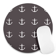 Grey Anchors Round Mousepads by snowwhitegirl