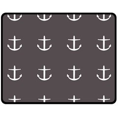 Grey Anchors Fleece Blanket (medium)  by snowwhitegirl