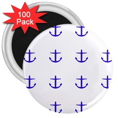 Royal Anchors On White 3  Magnets (100 Pack) by snowwhitegirl