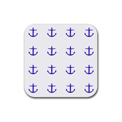 Royal Anchors On White Rubber Coaster (square)  by snowwhitegirl