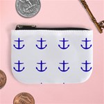 Royal Anchors On White Mini Coin Purses Front