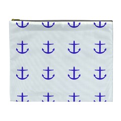 Royal Anchors On White Cosmetic Bag (xl) by snowwhitegirl