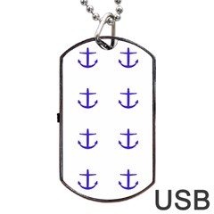 Royal Anchors On White Dog Tag Usb Flash (one Side) by snowwhitegirl