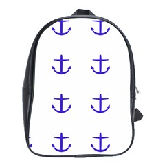 Royal Anchors On White School Bag (xl) by snowwhitegirl