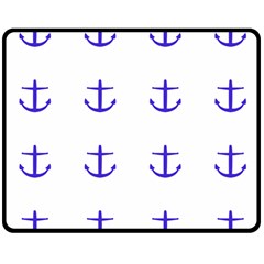 Royal Anchors On White Double Sided Fleece Blanket (medium)  by snowwhitegirl