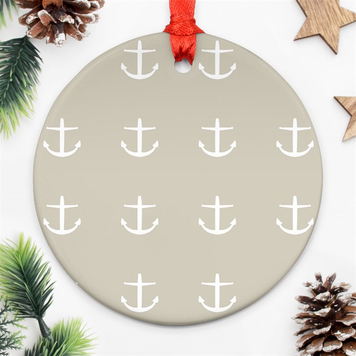 Lt Grey Anchors Ornament (Round)