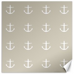 Lt Grey Anchors Canvas 12  X 12   by snowwhitegirl