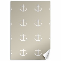 Lt Grey Anchors Canvas 20  X 30   by snowwhitegirl