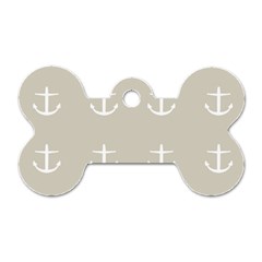 Lt Grey Anchors Dog Tag Bone (one Side) by snowwhitegirl