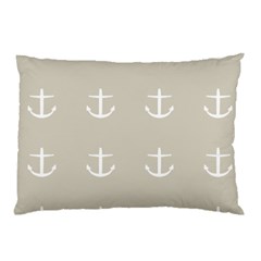 Lt Grey Anchors Pillow Case (two Sides) by snowwhitegirl